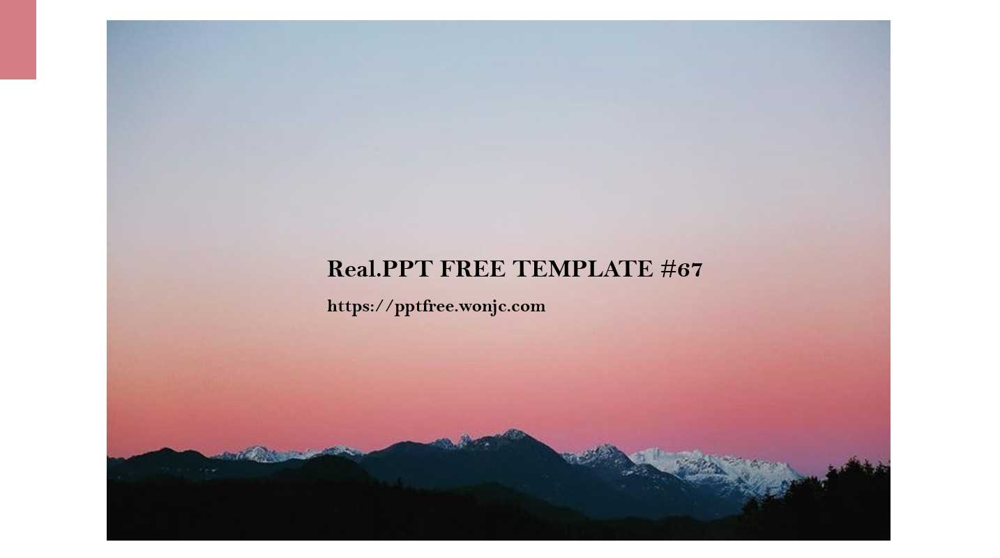 깔끔한 무료 PPT 템플릿 디자인 067 - 코랄핑크 스타일