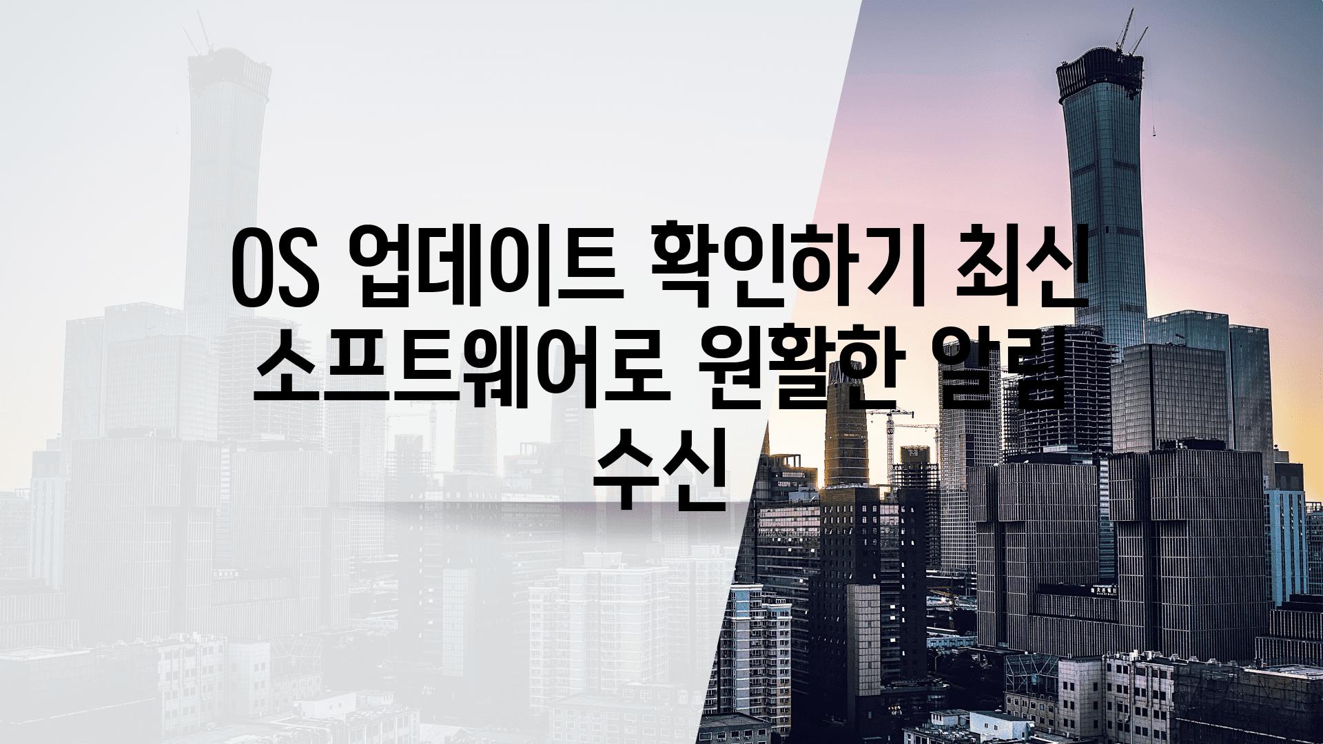 OS 업데이트 확인하기 최신 소프트웨어로 원활한 알림 수신