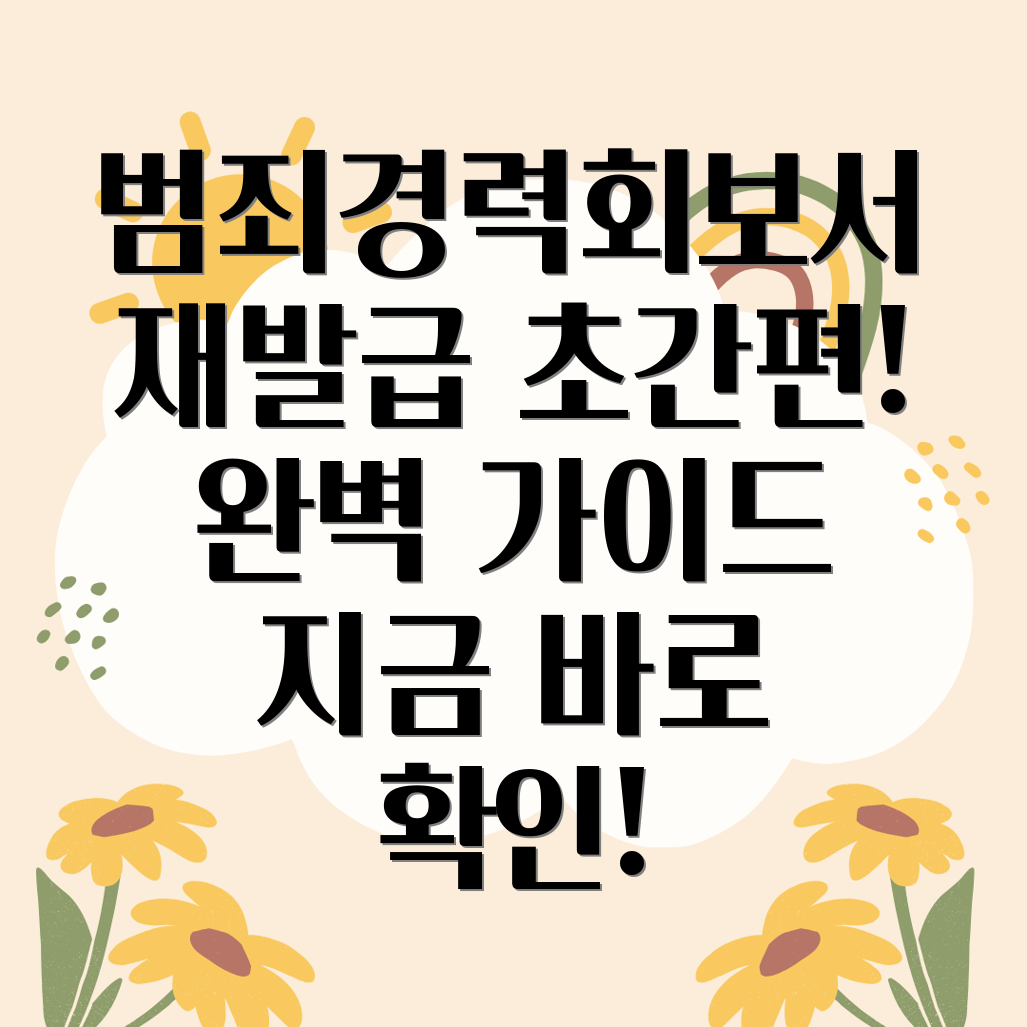 범죄경력회보서 재발급