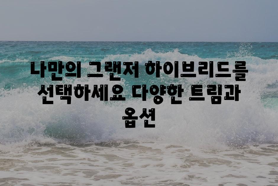 나만의 그랜저 하이브리드를 선택하세요 다양한 트림과 옵션