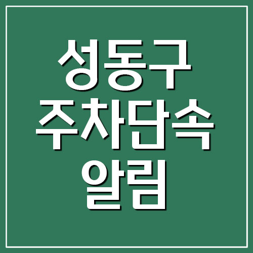 성동구 주차단속 알림 문자 서비스 신청