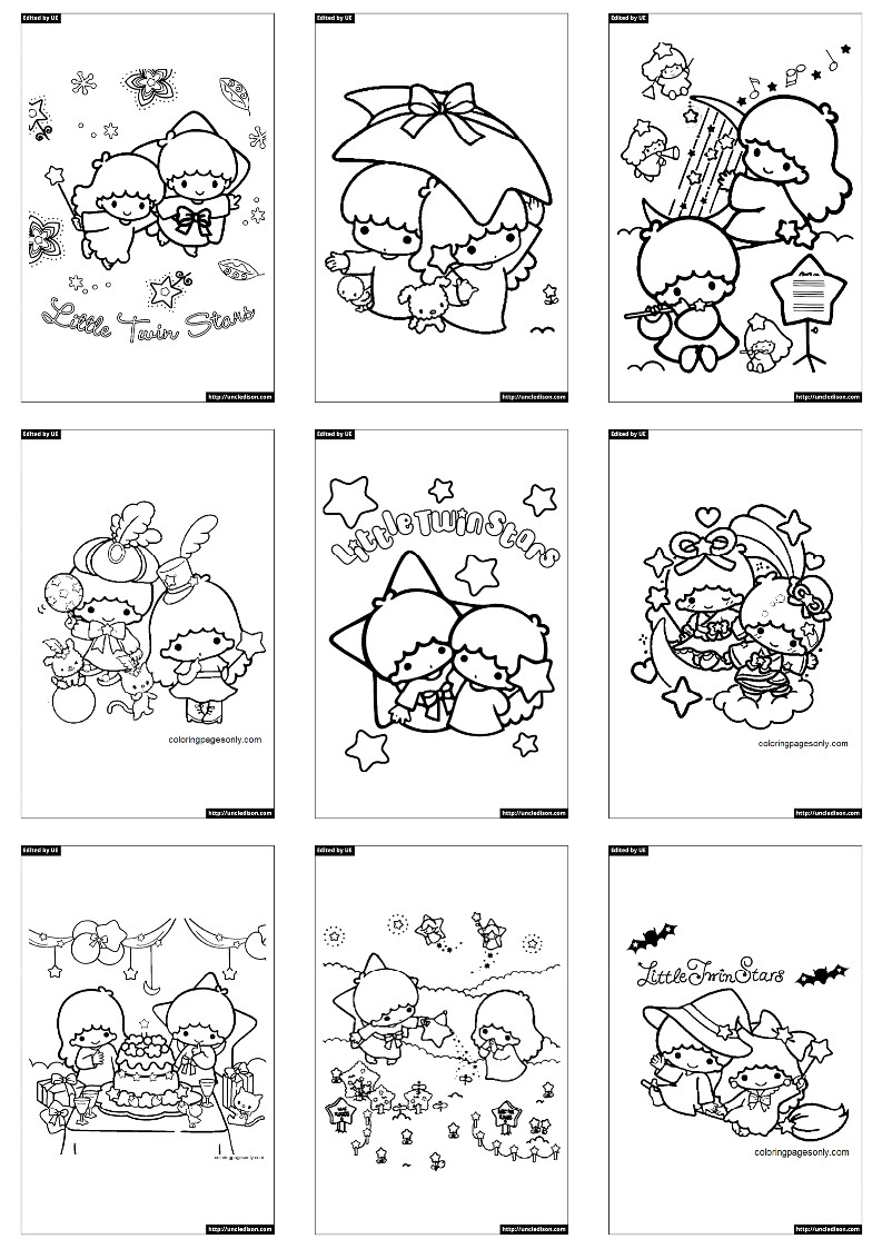 리틀트윈스타 색칠공부 산리오 도안