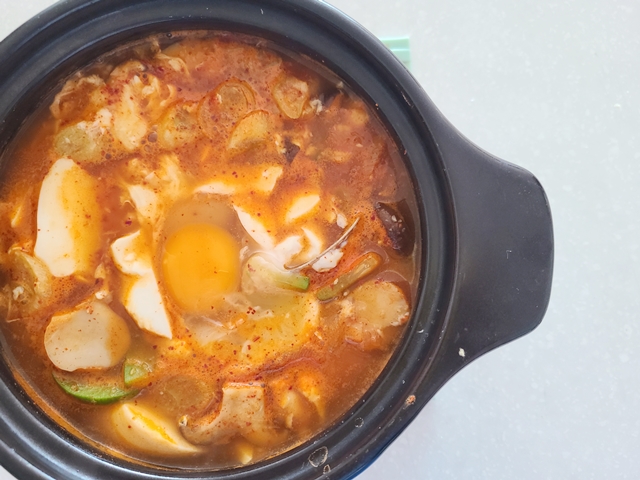 완성된 다담 순두부찌개