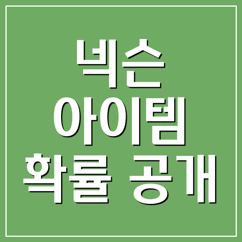  넥슨 아이템 확률 공개