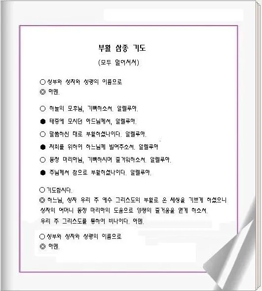 부활 삼종기도 일반 삼종기도 차이_4