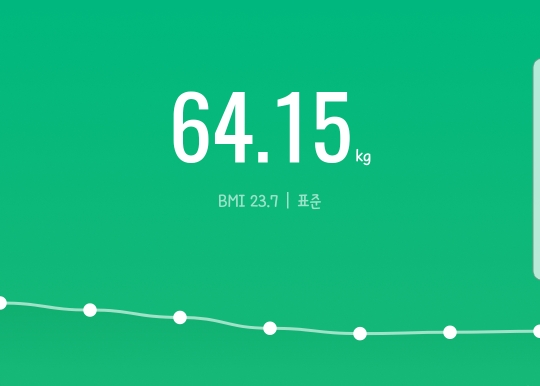 몸무게 64.15kg 인증샷