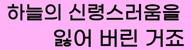 하늘의 신령스러움을 잃어 버린 거죠