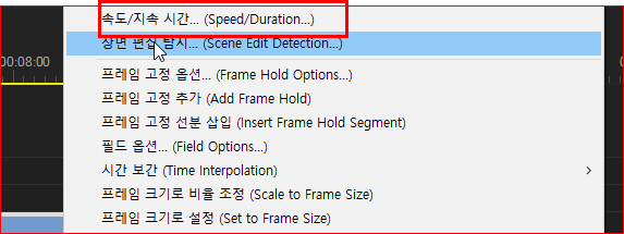 속도/ 지속시간(Speed/ Duration)