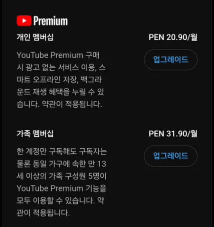 유튜브 프리미엄 추천 업그레이드