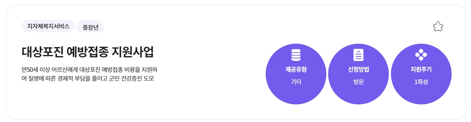 대상포진 무료 예방접종 지원사업