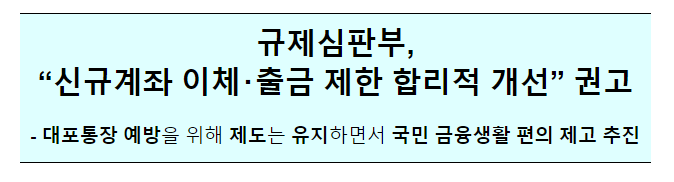  '금융거래 한도제한 합리화' 규제심판회의