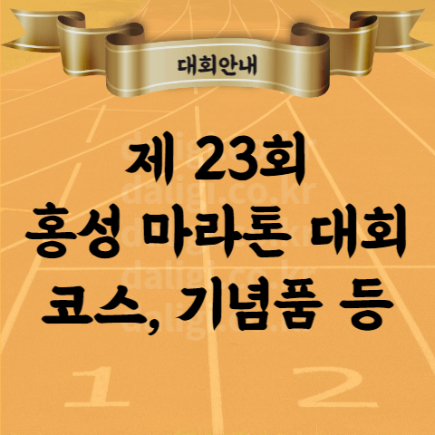 제23회 홍성마라톤 대회 코스 기념품 패밀리런 단체전 등