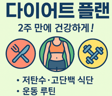 2주 만에 건강하게, 맞춤형 2주 다이어트 플랜 &amp; 실천 꿀팁 (보조제X,광고X) (이미지 챗지피티)