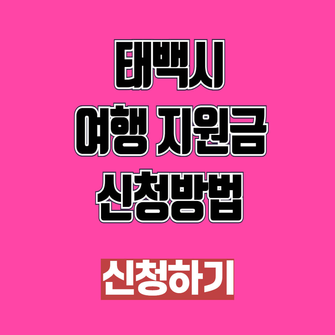 태백시 여행 지원금 및 할인 쿠폰 신청 방법