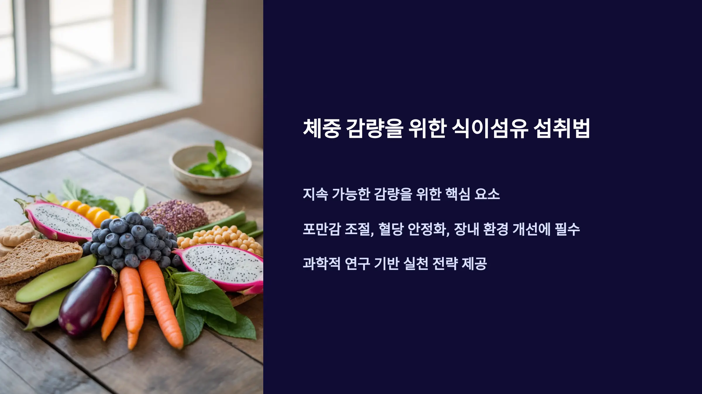 체중 감량을 위한 식이섬유 섭취법