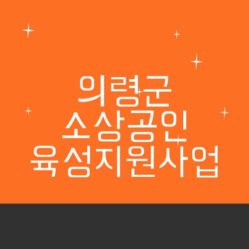 의령군 소상공인 육성지원사업