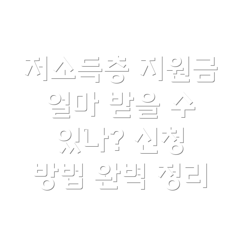 저소득층 생계지원금