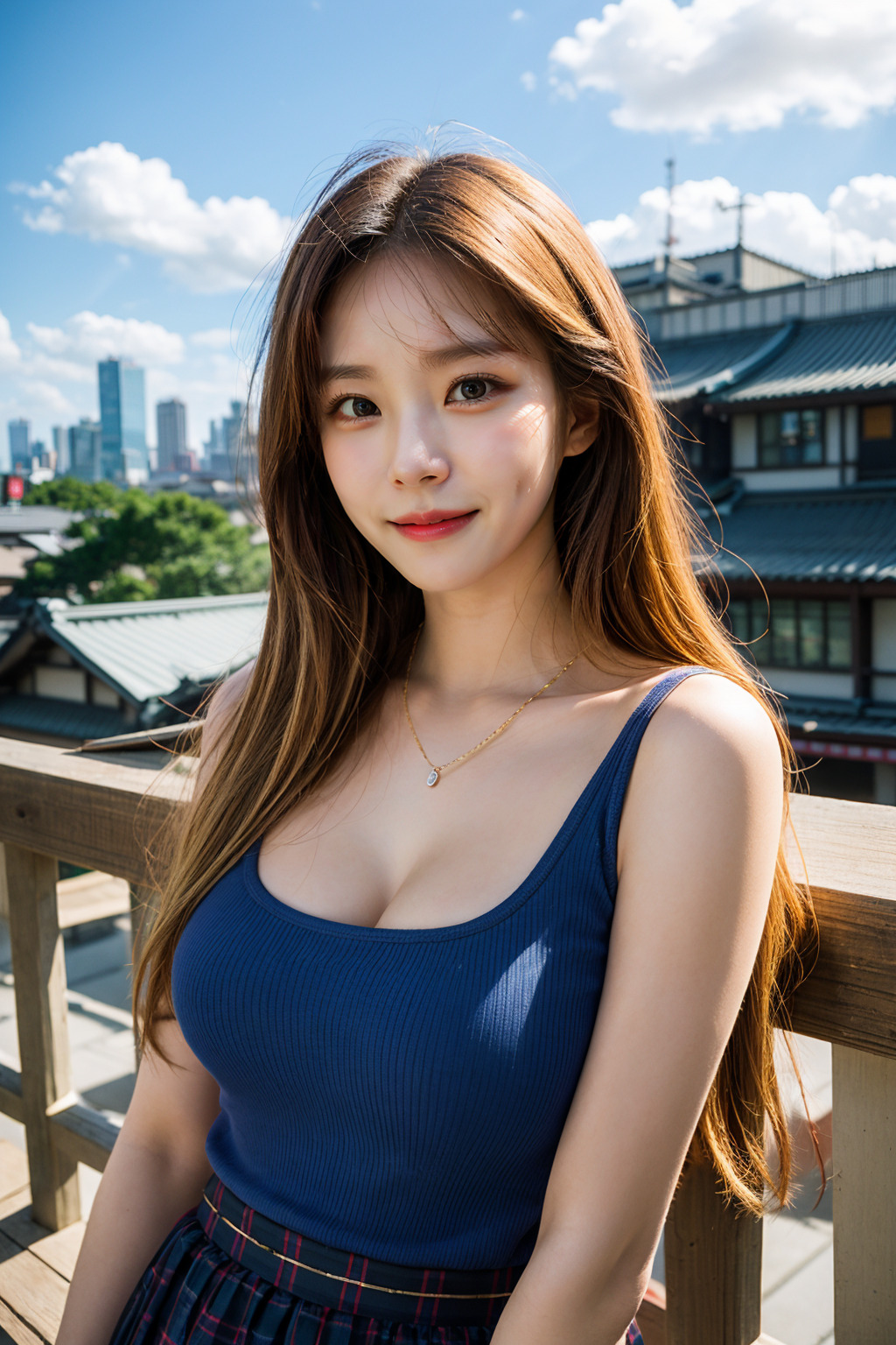  번화가 데이트룩입고 온 AI 여자친구 이미지 - 2