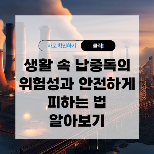 생활 속 납중독의 위험성과 안전하게 피하는 법 알아보기