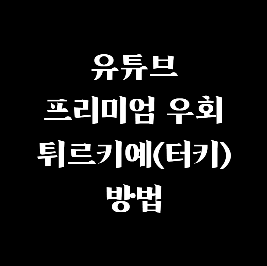  유튜브 프리미엄 우회 튀르키예(터키) 방법