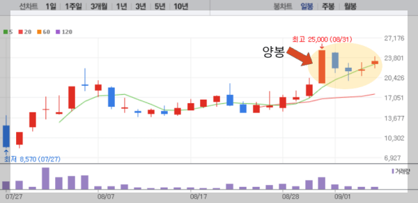 파로스아이바이오 일봉 차트