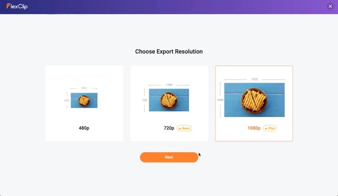 flexclip choose export resolution