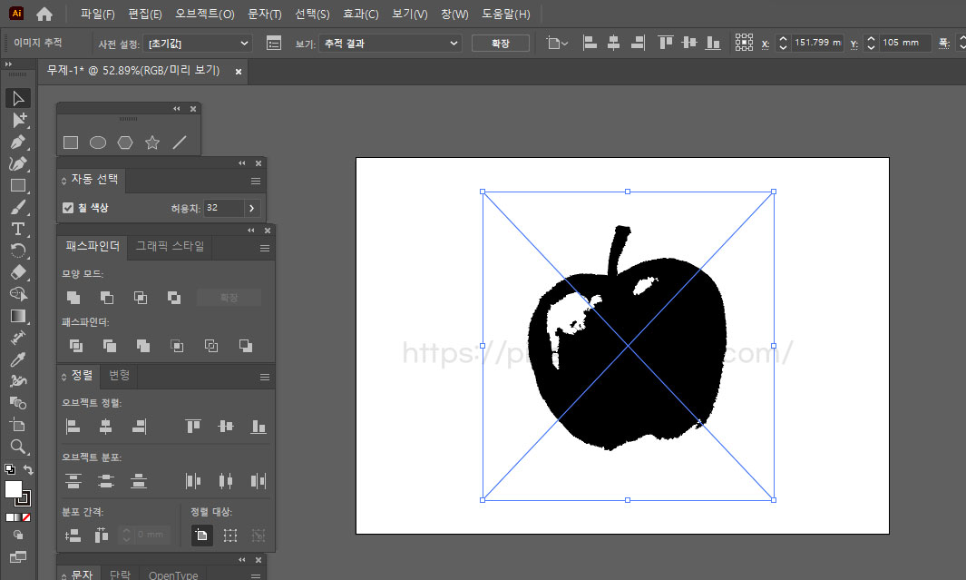 일러스트레이터 칼선 따기