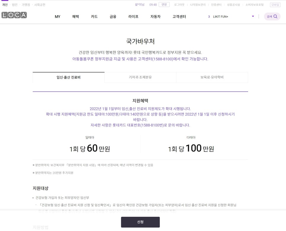 국가 지원금 카드 [임신일기] 2022 임신출산지원금 7