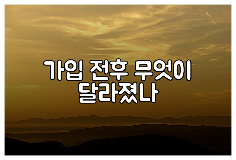 가입 전후 무엇이 달라졌나