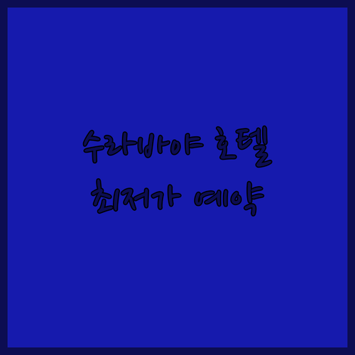 수라바야 호텔 예약 꿀팁 최저가로 럭