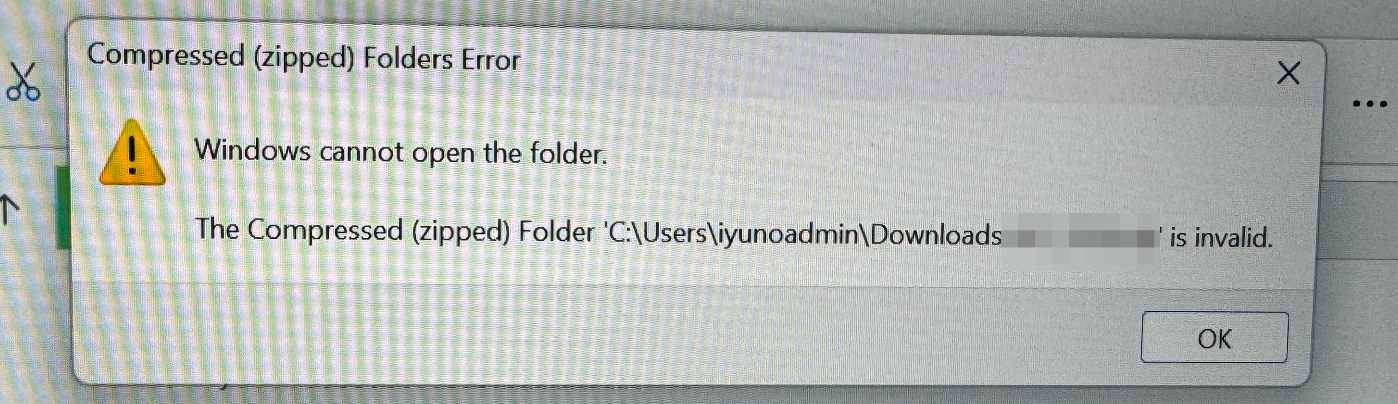 Windows cannot open the folder
