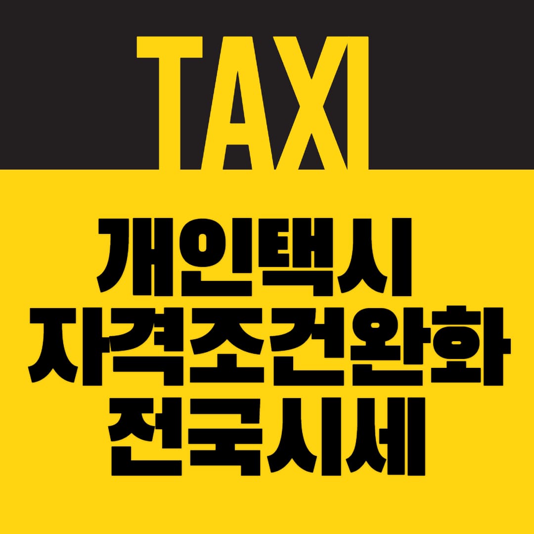  개인택시 자격조건완화 내용 및 전국시세 안내