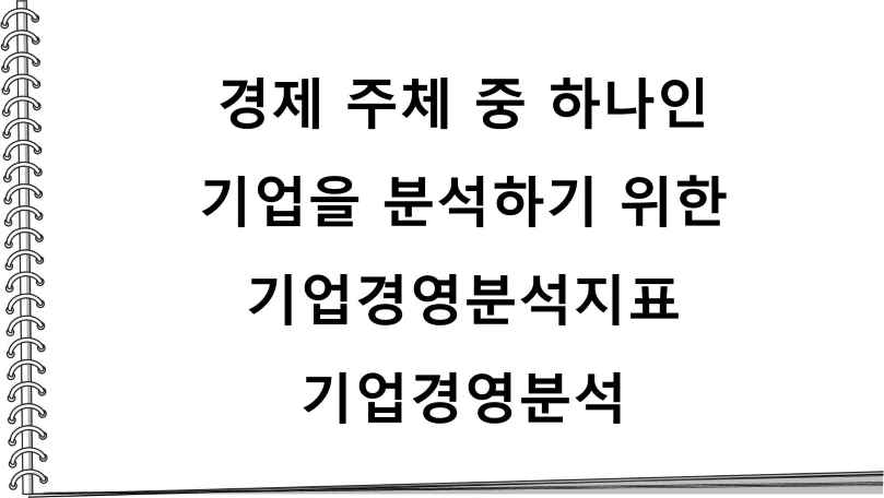  경제 주체 중 하나인 기업을 분석하기 위한 기업경영분석지표_기업경영분석