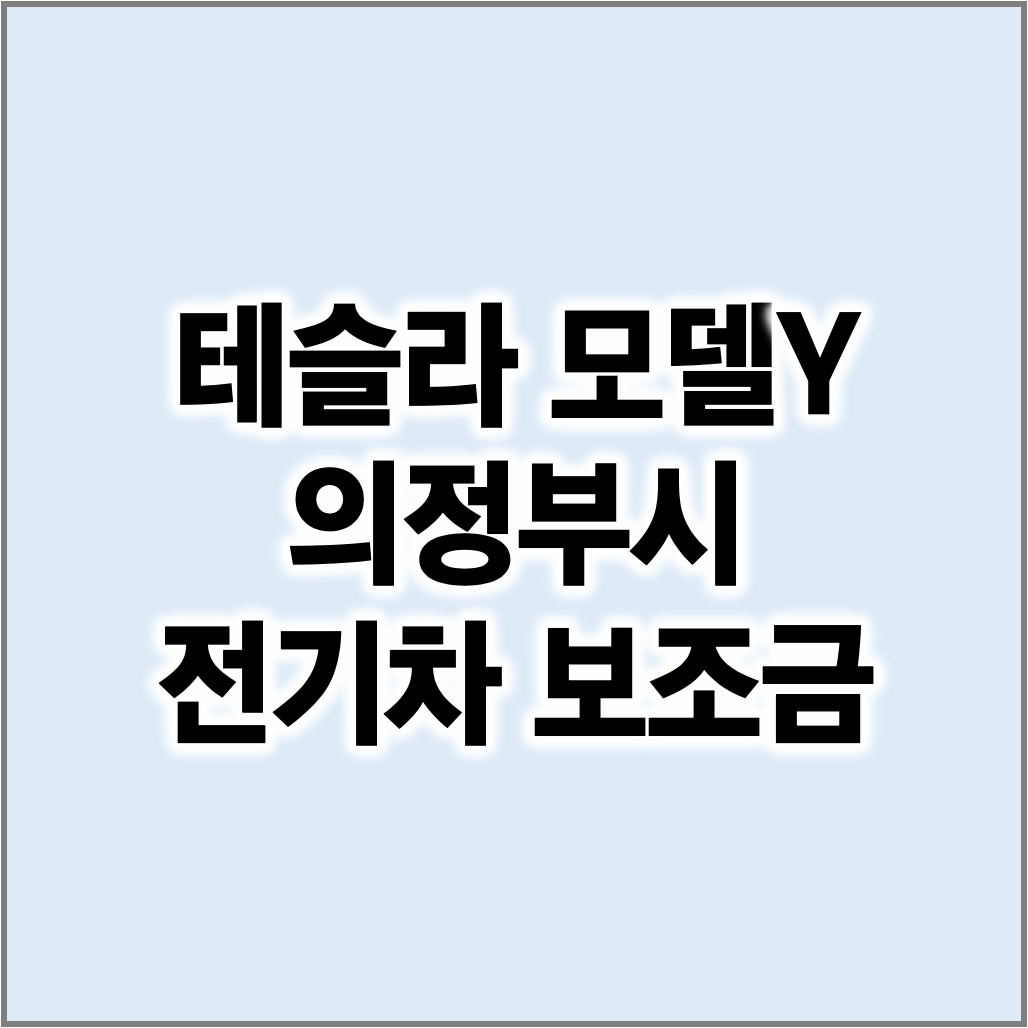 테슬라 모델Y 의정부 전기차 보조금