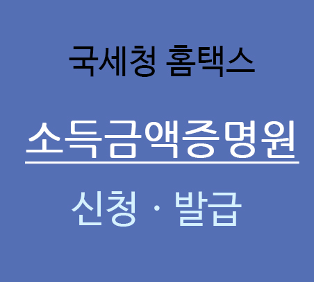  홈택스 소득금액증명원 신청 발급 방법