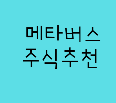  이제는 메타버스 시대! 메타버스 추천주를 소개해드리겠습니다.