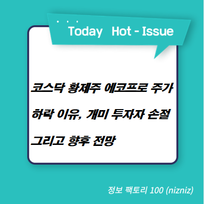  코스닥 황제주 에코프로 주가 하락 이유, 개미 투자자 손절 그리고 향후 전망
