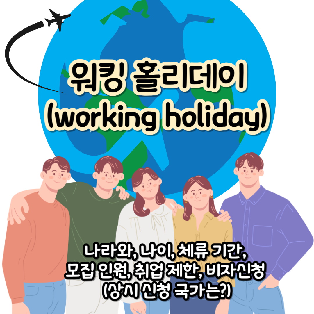 워킹 홀리데이(working holiday) 갈 수 있는 모든 나라와&#44; 나이&#44; 체류 기간모집 인원&#44; 취업 제한&#44; 비자신청 (상시 신청 국가는?)