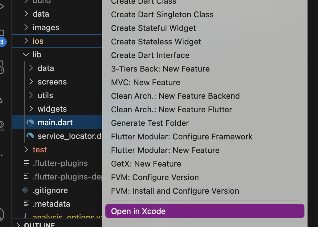 [flutter] xcode에서 플러터 프로젝트 여는 법