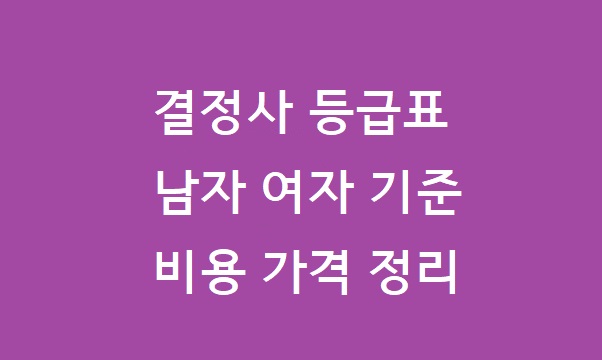 결정사 등급표