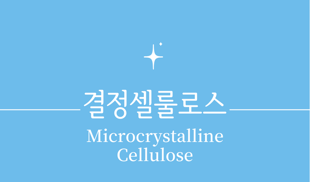 &#39;결정셀룰로스(Microcrystalline Cellulose)&#39;