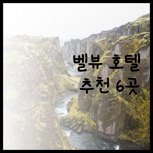 벨뷰 호텔 추천 6곳 비교분석 완벽 