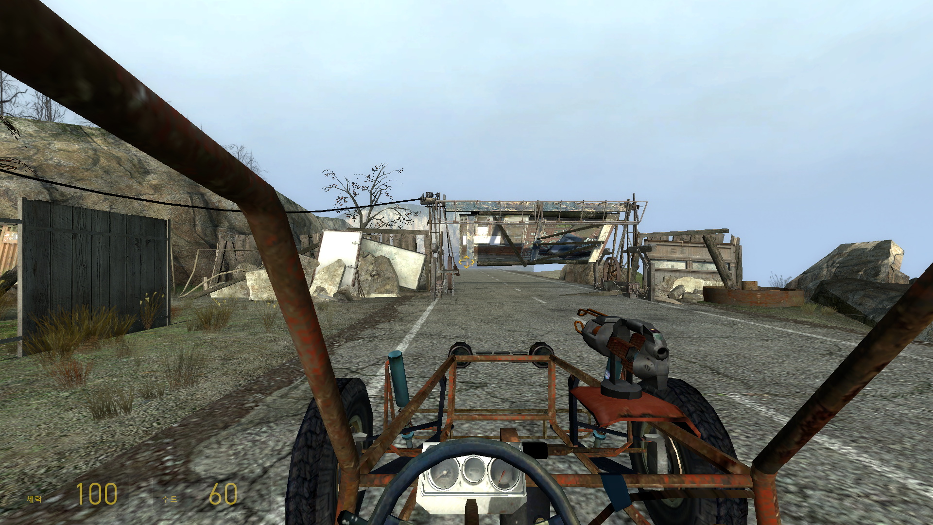 Half-Life 2&#44; 챕터7(17번 고속도로) 플레이 화면