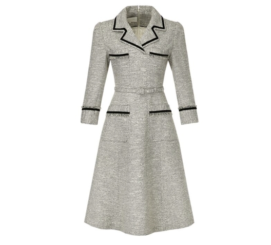 GWYNETH Velvet-trimmed tweed dress / BAU by Bride And You