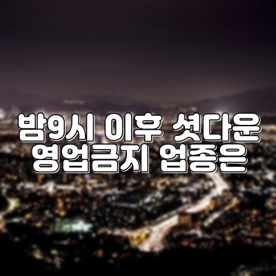  밤 9시 이후 서울시 셧다운 영업금지 마트?