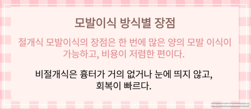 모발이식 종류별 장점