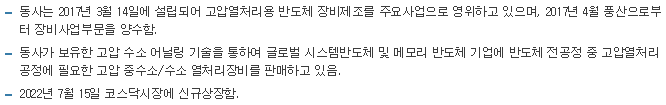 에이치피에스피-사업요약