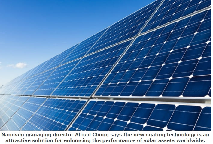  나노베우, '세계 최초' 오염 방지 '태양광 패널 코팅' 기술 공개 Nanoveu unveils ‘world first’ solar panel coating technology