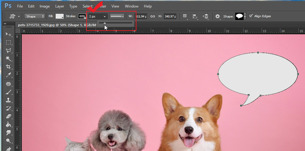 포토샵 말풍선 두께