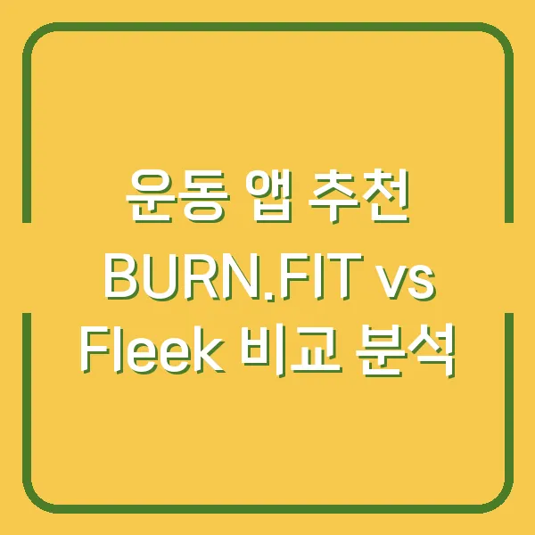 운동 앱 추천 BURN.FIT vs Fleek 비교 분석